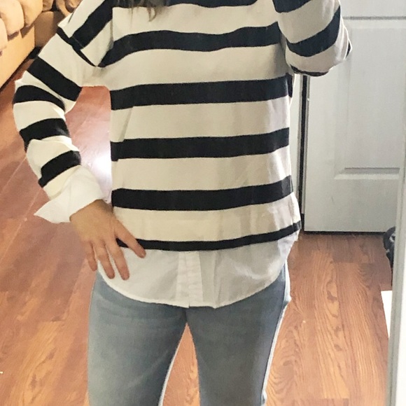J. Crew Sweaters - J Crew Black and white sweater size medium